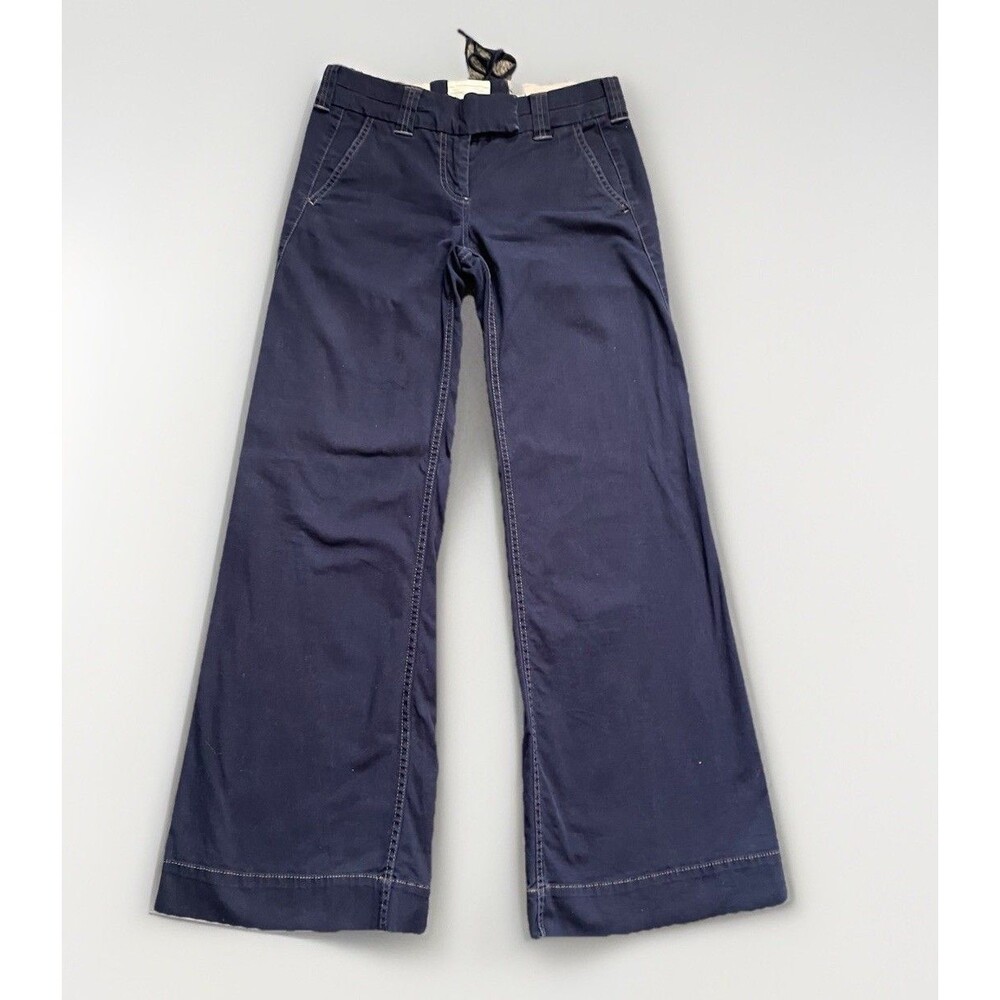 Cidra by Anthropologie Y2K Navy Classy  Tie Back Wide Leg Pants Size 2